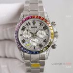 Swiss Rolex Daytona JH 7750 904L Stainless Steel Watch Arabic Diamond Dial